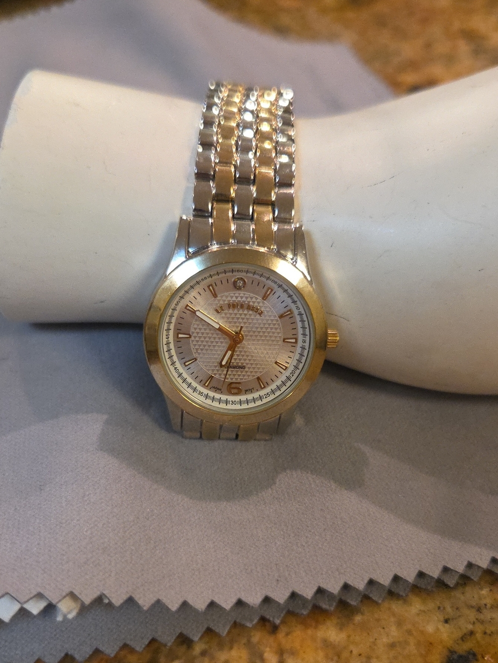 U.S. Polo Assn. Women's Two-Tone Link Bracelet Watch Diamond Accent USC80613JC".